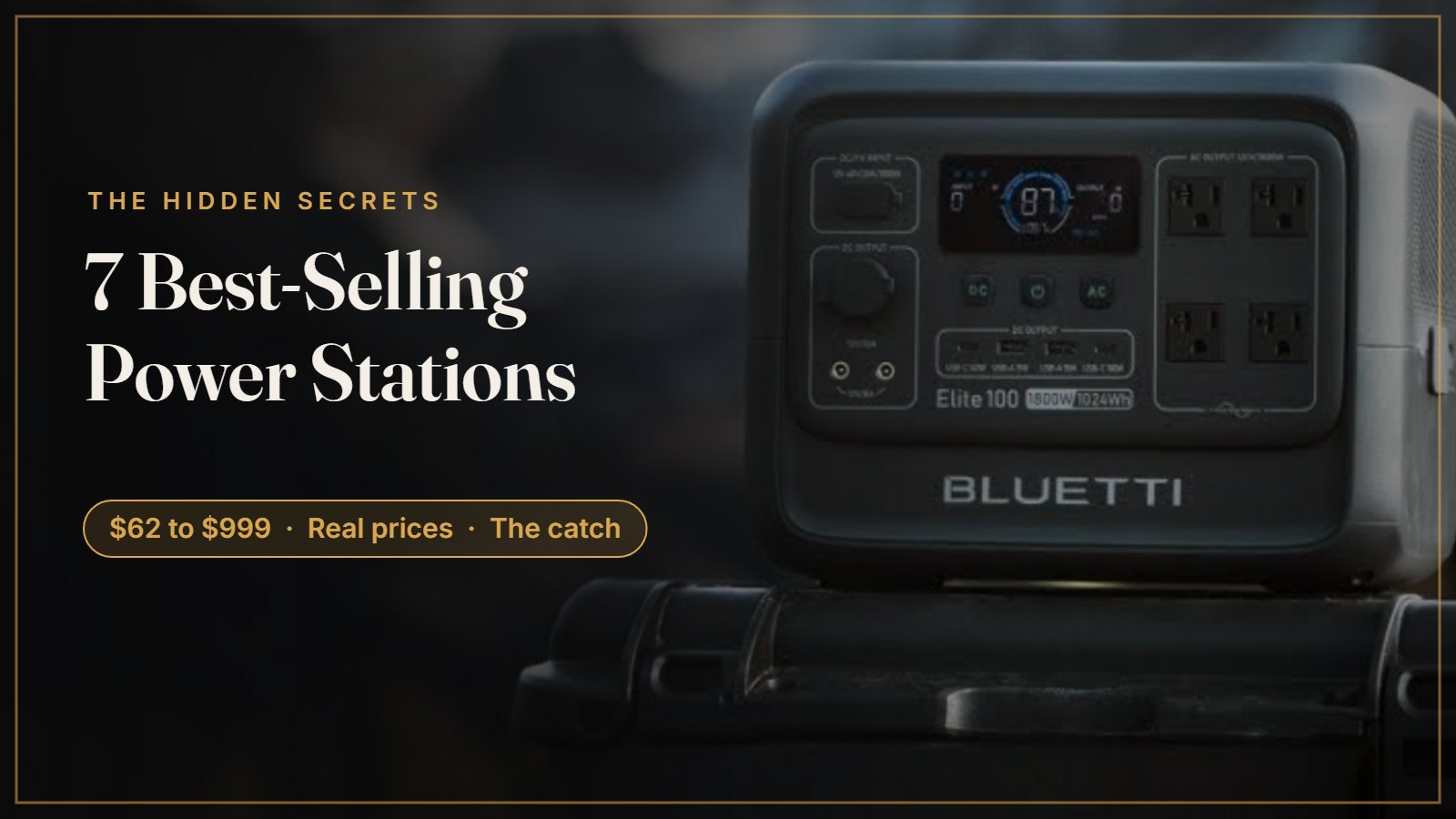 BLUETTI Elite 100 V2 portable power station outdoors in the mountains