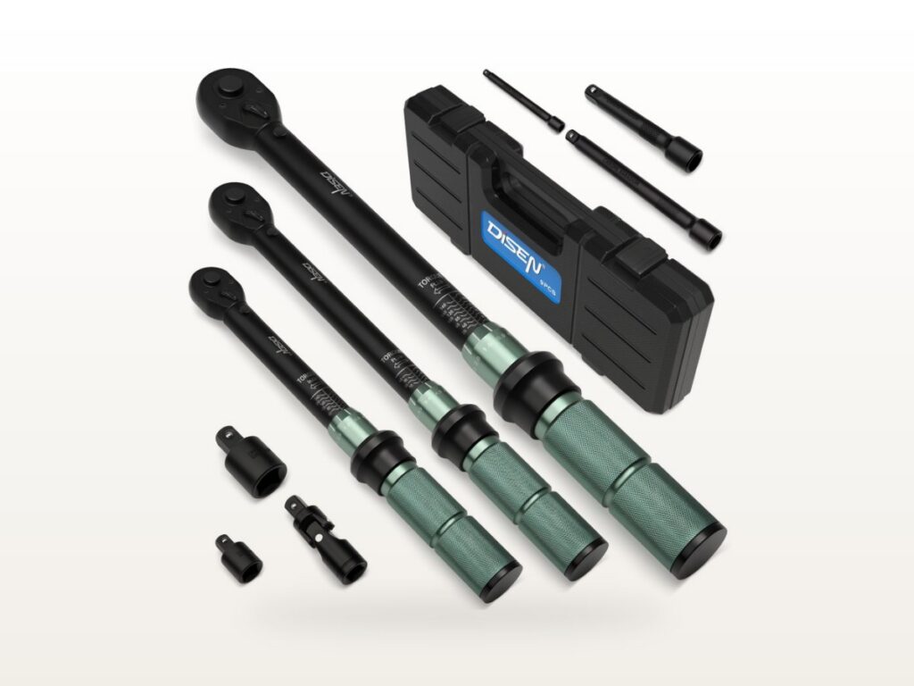 DISEN 9-Piece Click Torque Wrench Set (1/4, 3/8, 1/2")