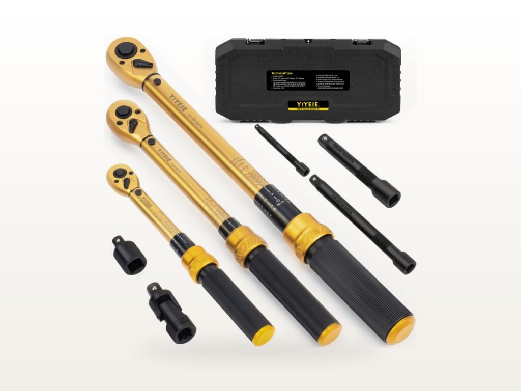YIYEIE 8-Piece Click Torque Wrench Set (1/4, 3/8, 1/2")