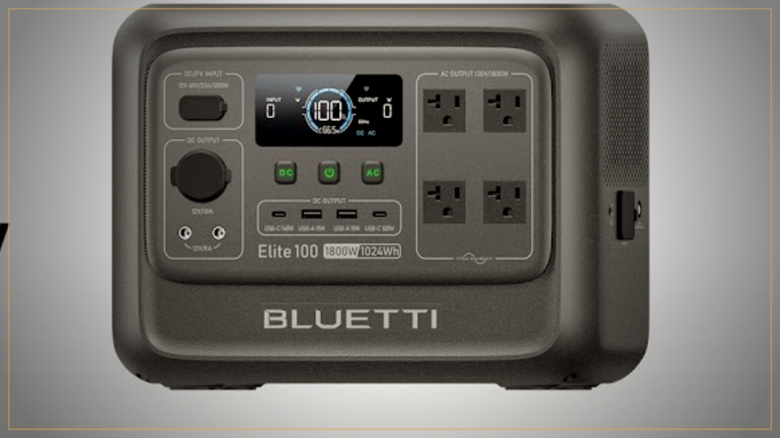 BLUETTI Elite 100 V2 portable power station front panel