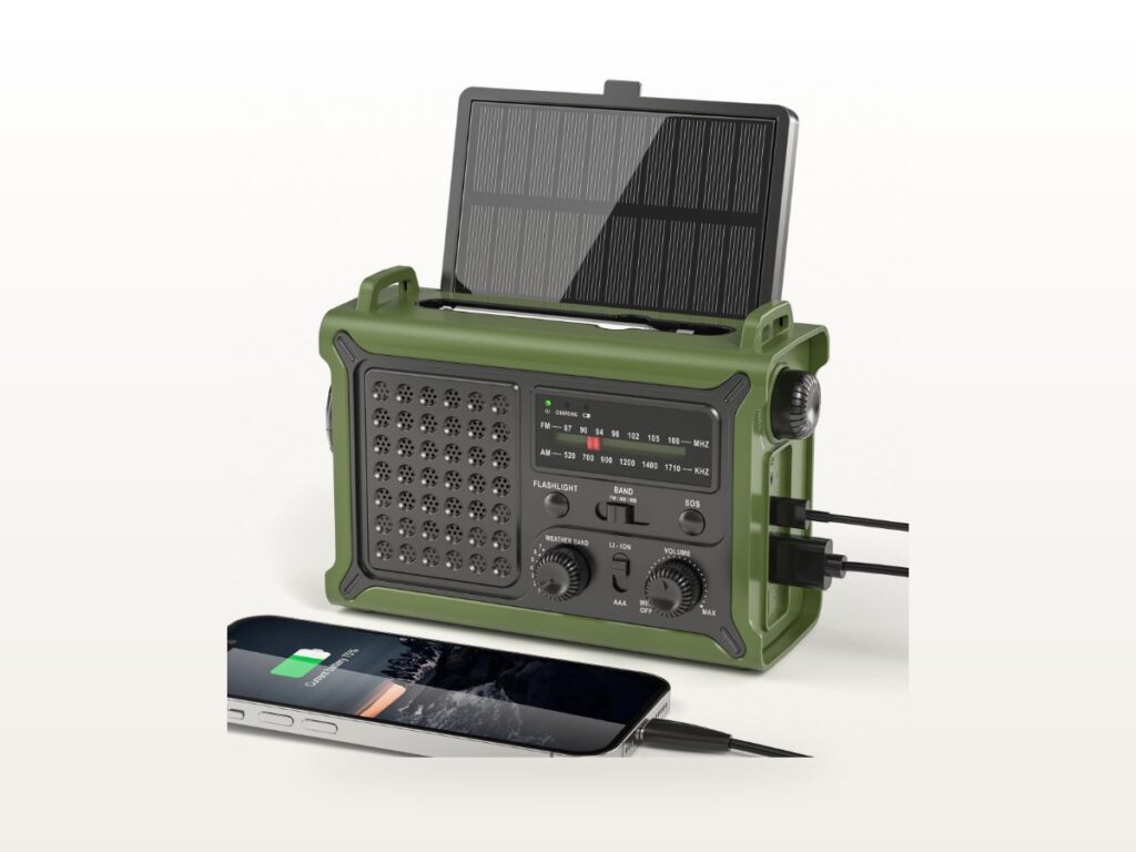 Mesqool Solar Hand-Crank Emergency Radio (12,000 mAh)
