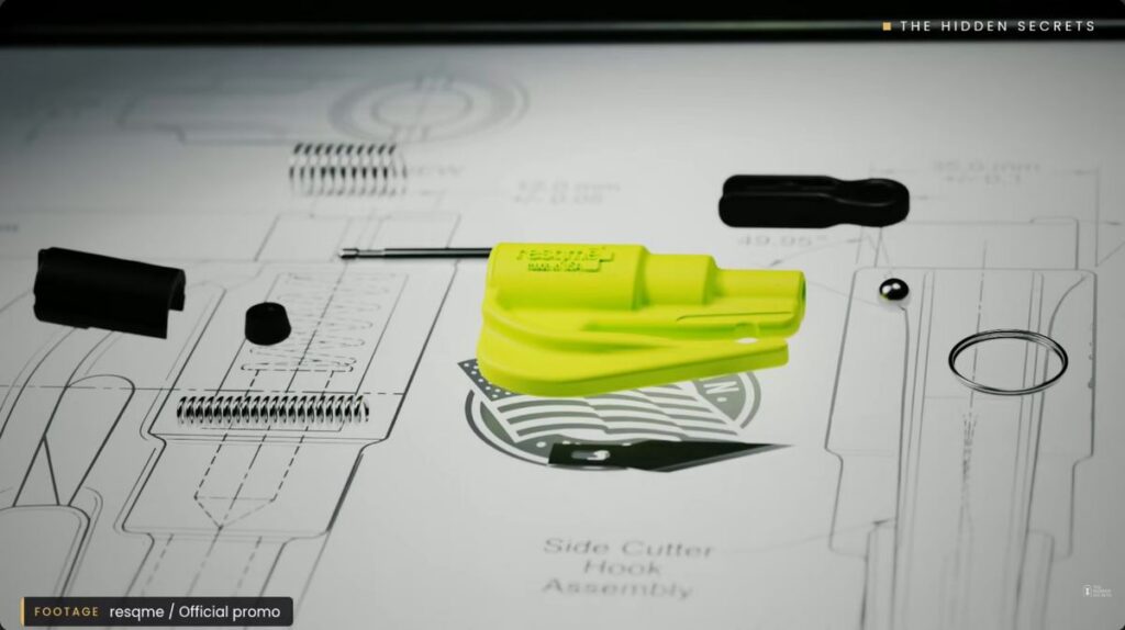 resqme car escape tool with seatbelt cutter and window breaker